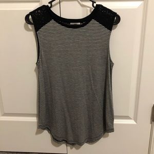 Grey and black striped tank